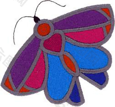 绣花绣花绣花动物 昆虫 色彩 紫色 蝴蝶 免费素材