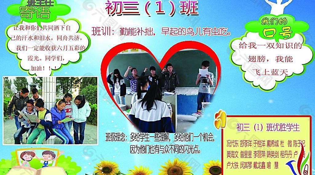 学校班级文化窗图片