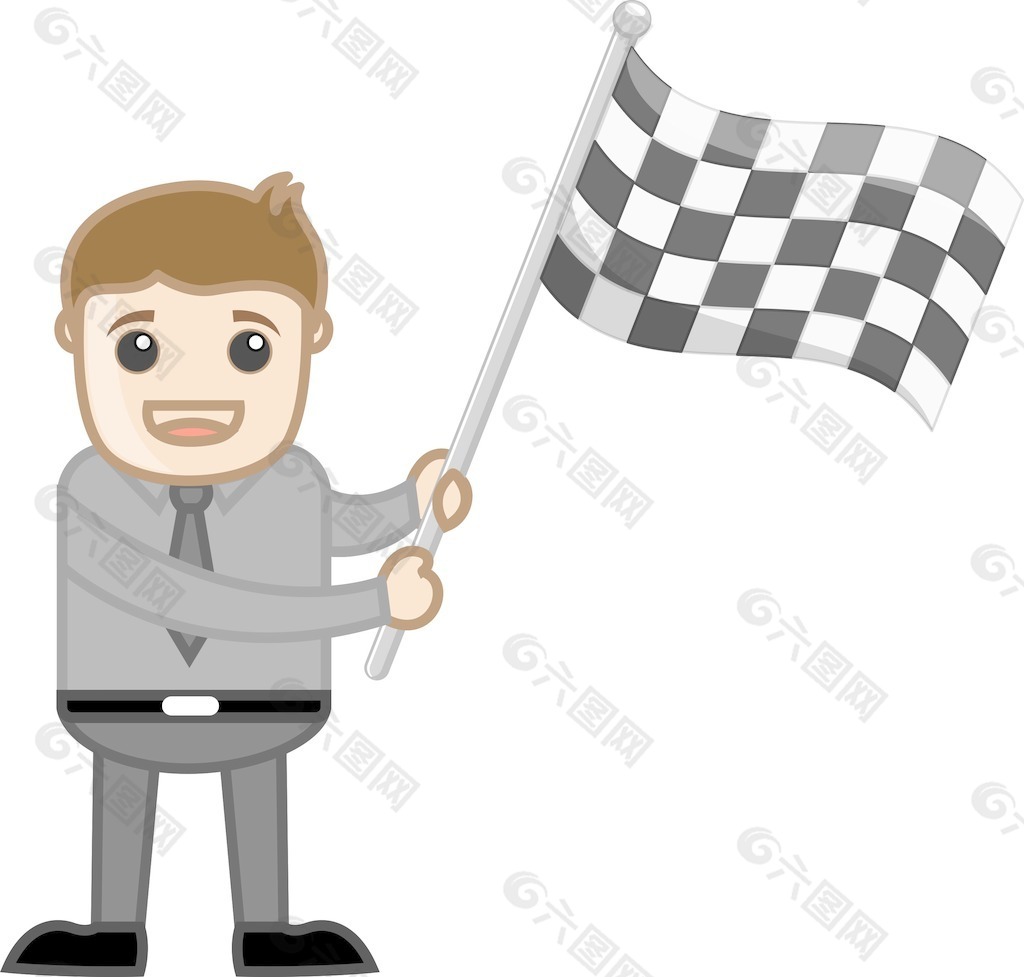 男人抱着赛车的旗帜
