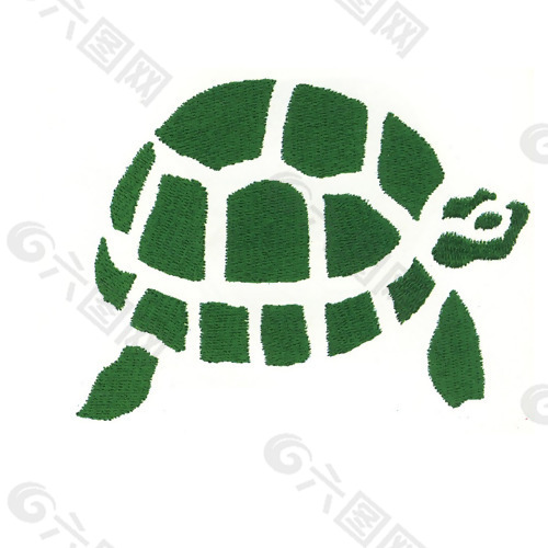 绣花 动物 乌龟 海龟 色彩 免费素材