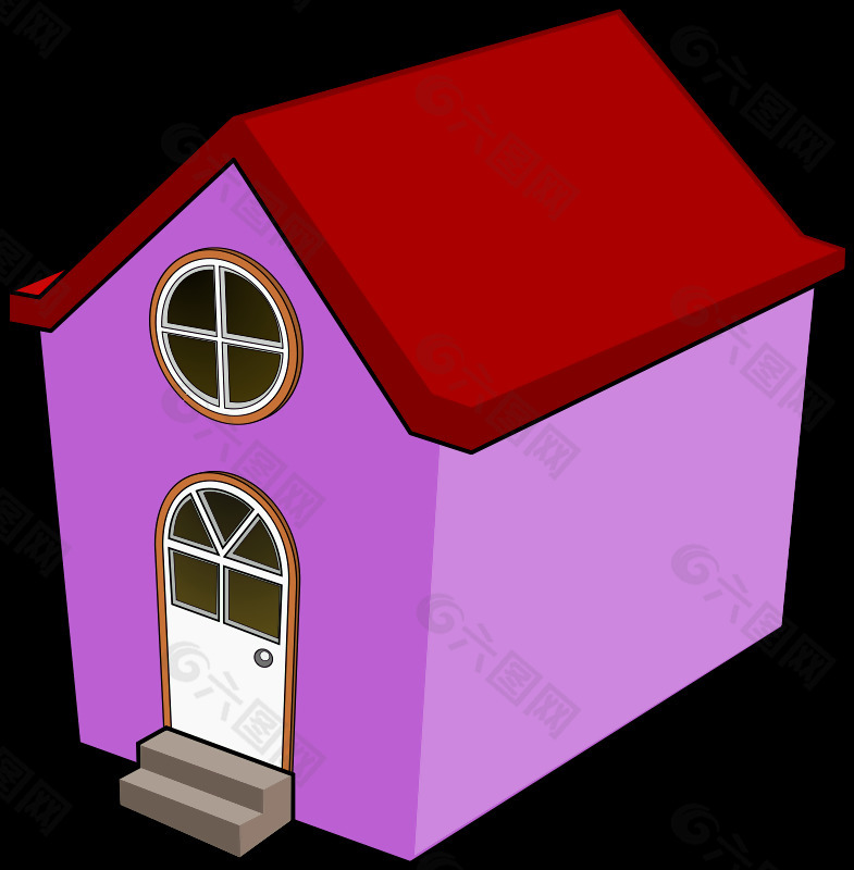 一个紫色的小房子