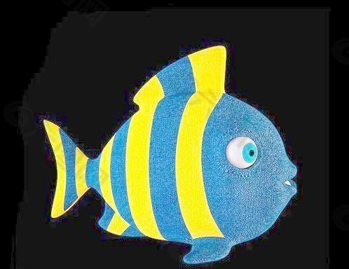 蓝黄色小金鱼抱枕 动物形状枕头Pillow 56