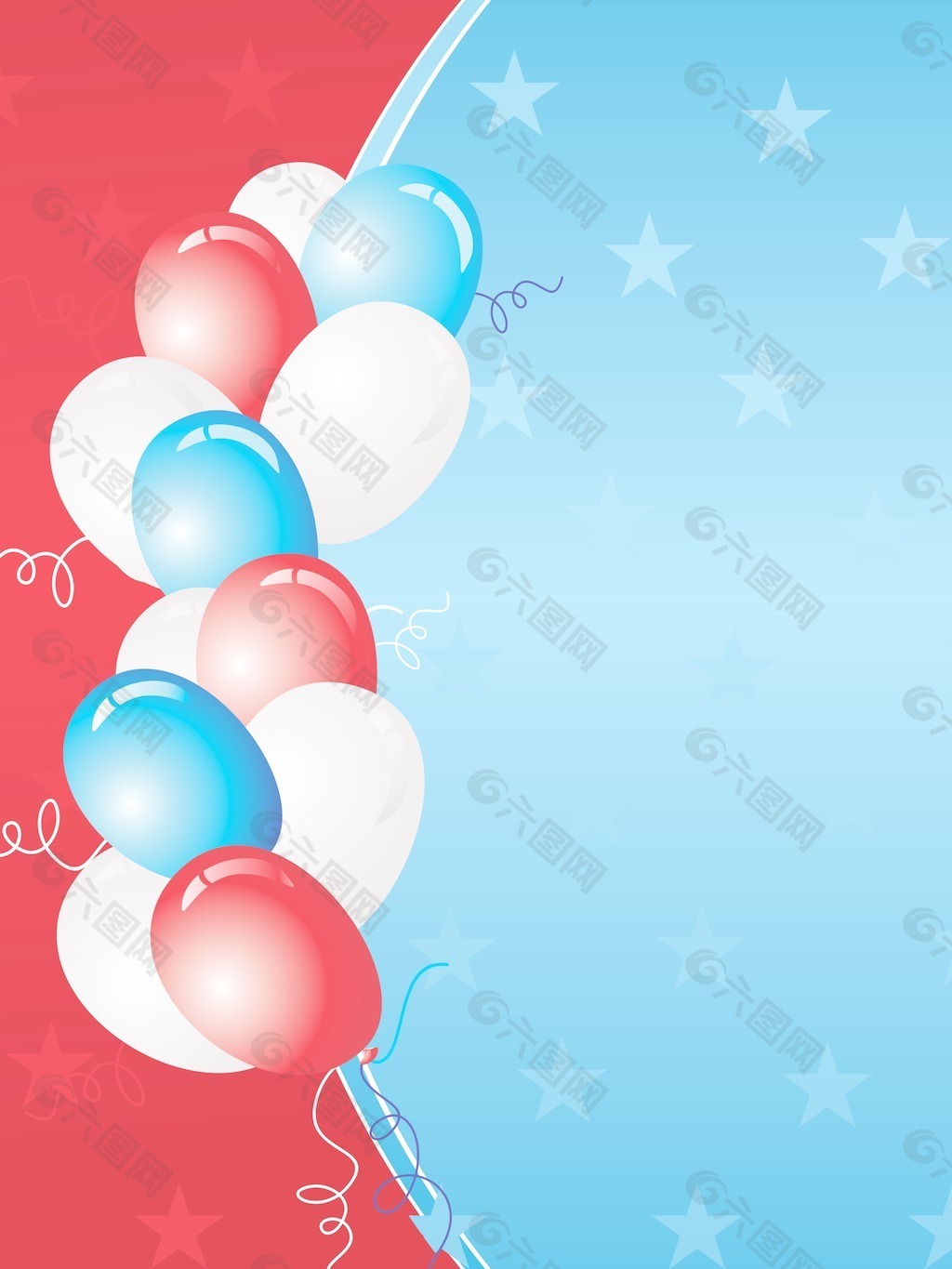 美国独立日卡的气球