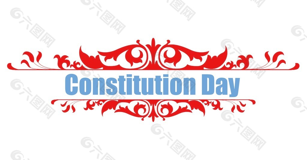 维多利亚风格的宪法日矢量插画