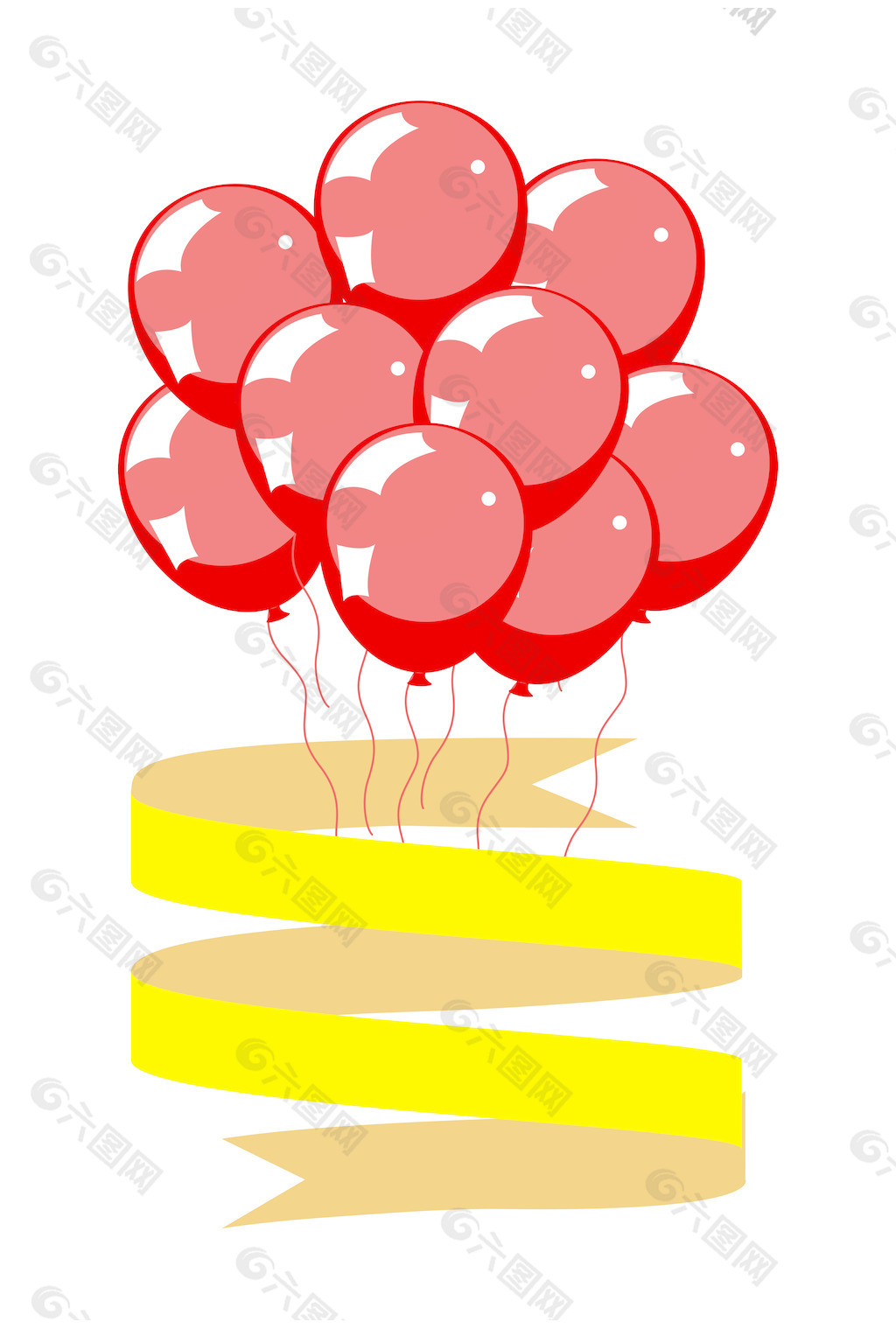 红气球丝带banner
