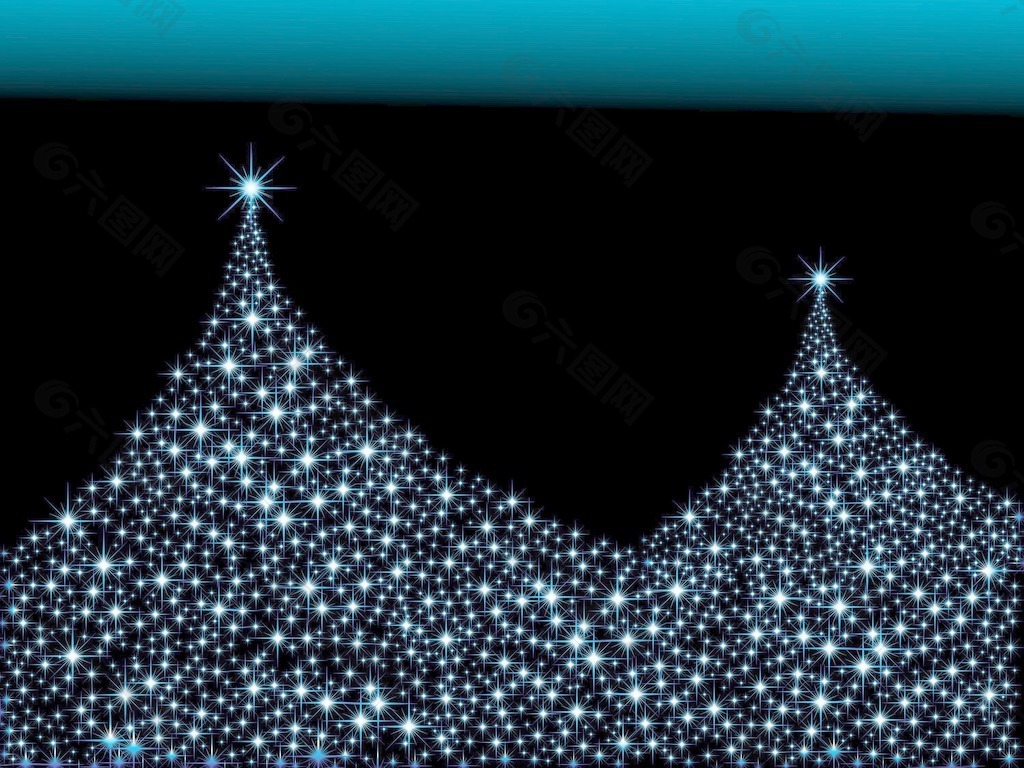 在蓝树矢量设计壁纸圣诞灯