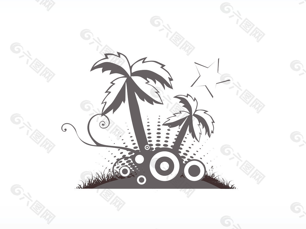 向量的棕榈树series_4标志的白色隔离