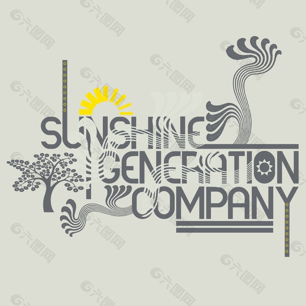 印花矢量图 文字 英文 generation company 免费素材