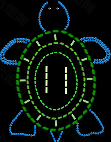 烫钻 动物 乌龟 乌龟 色彩 免费素材