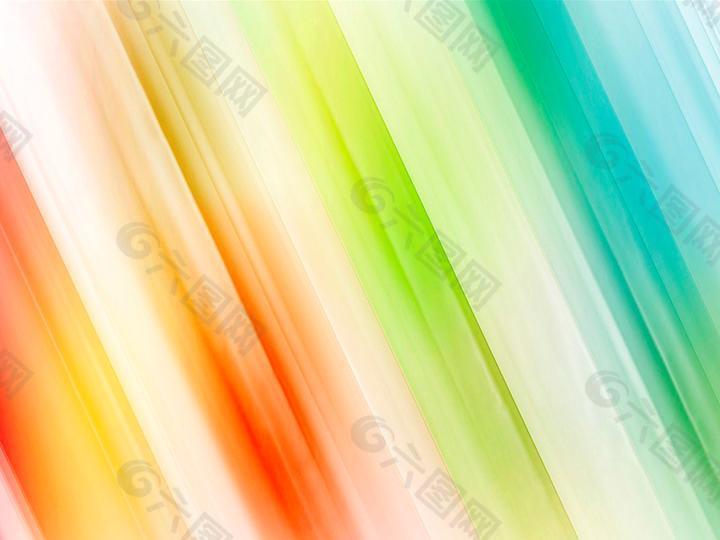 炫彩七色彩虹图片PPT模板