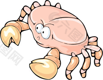 印花矢量图 动物 螃蟹 色彩 肤色 免费素材