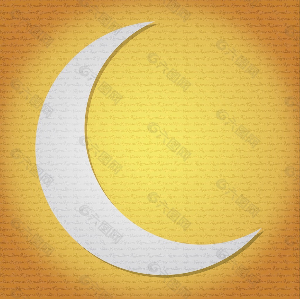 银色新月开斋节（Eid穆巴拉克祝福）矢量格式的文本模式卡