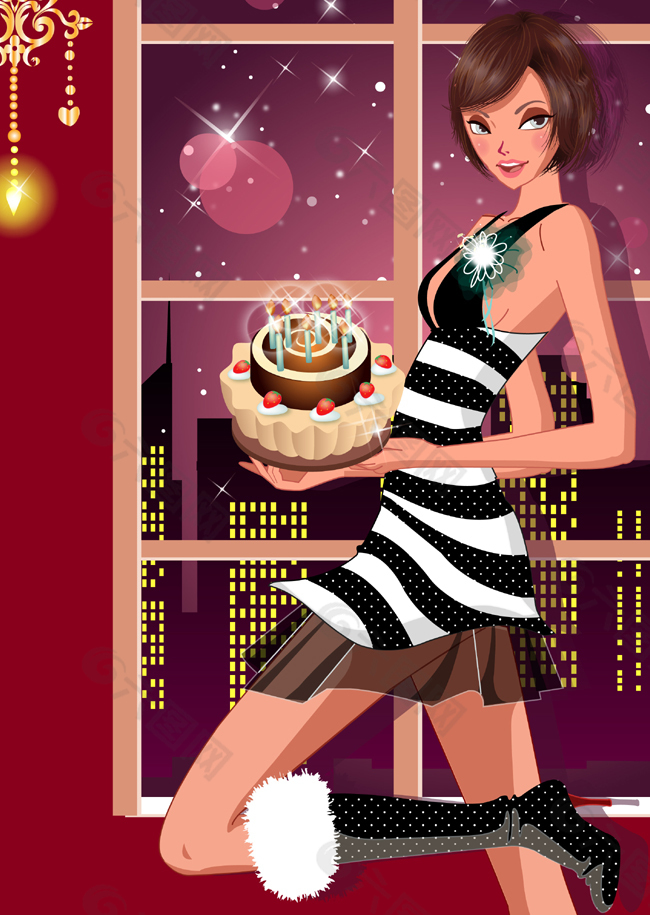 美女过生日