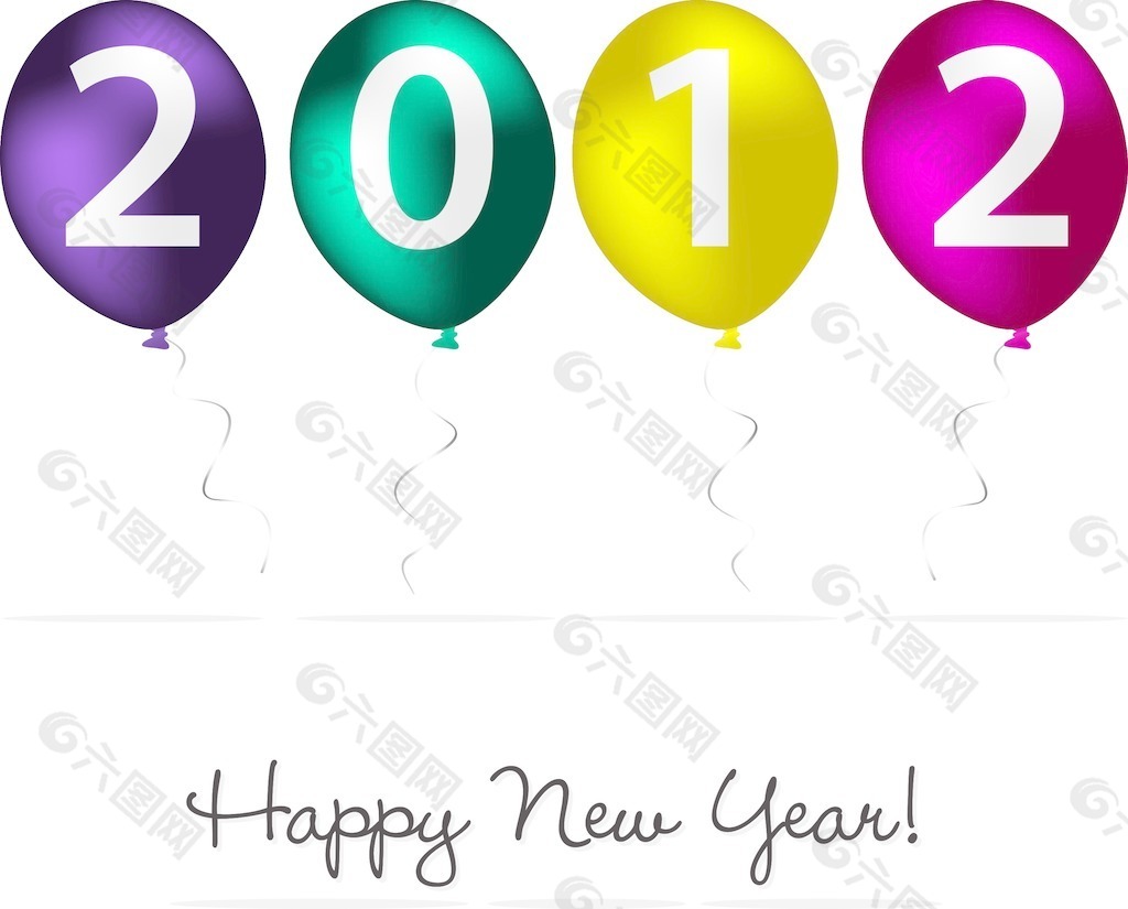 2012快乐的新年贺卡矢量格式