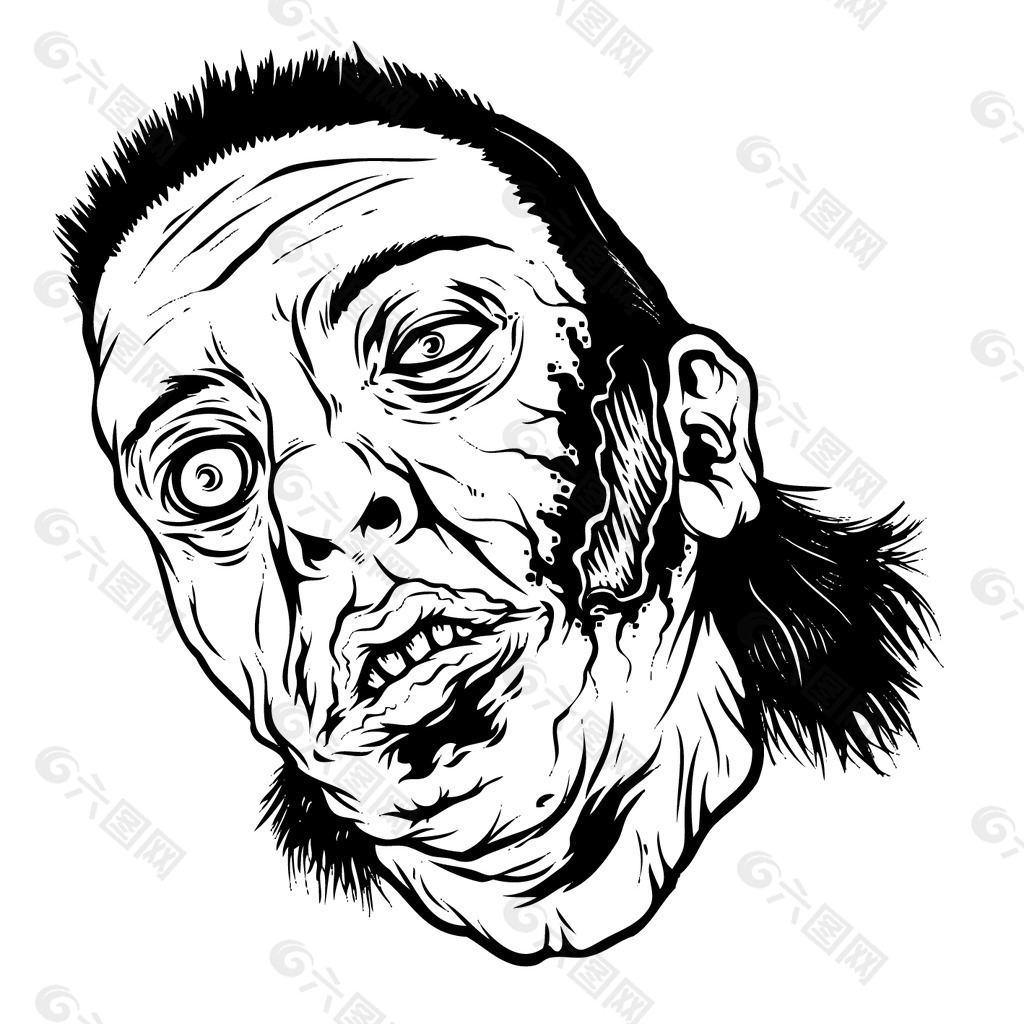 印花矢量图 人物 男人 灵异 色彩 免费素材