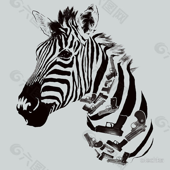 位图 动物 马头 色彩 黑白色 免费素材