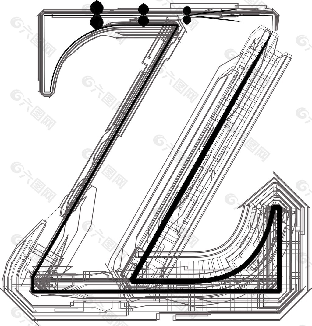 技术字体字母Z