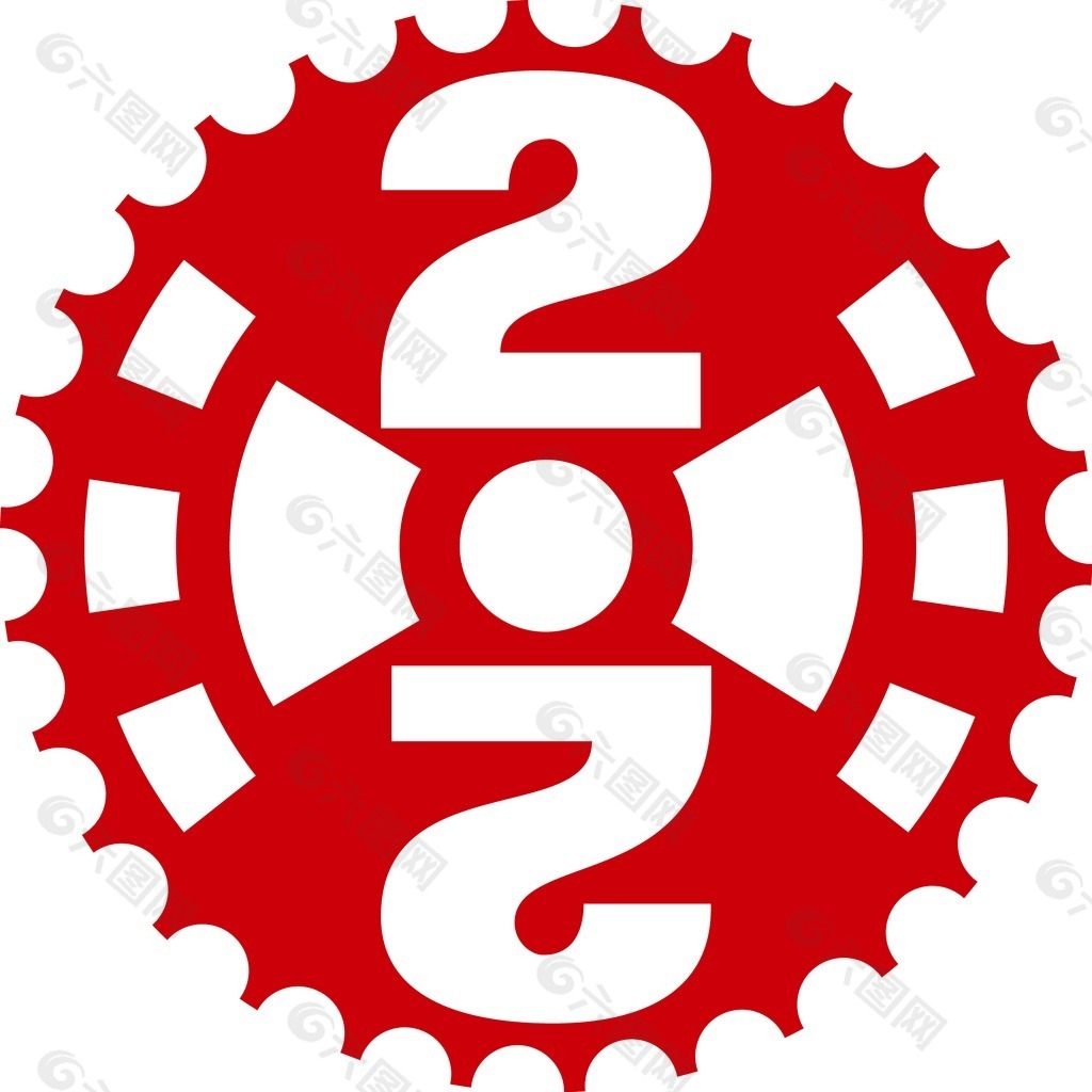 印花矢量图 文字 数字 红色 2 免费素材