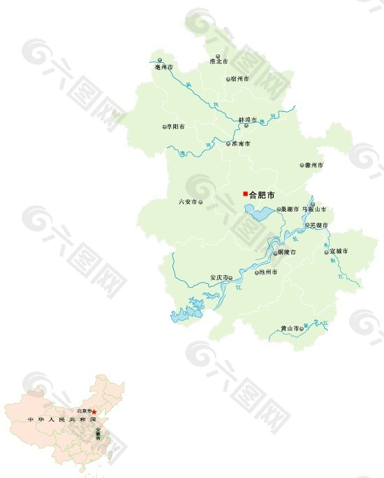 中国安徽地图免费下载