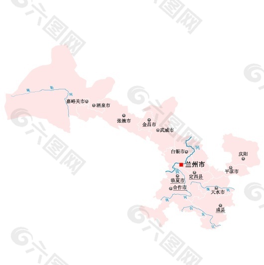 中国甘肃地图免费下载