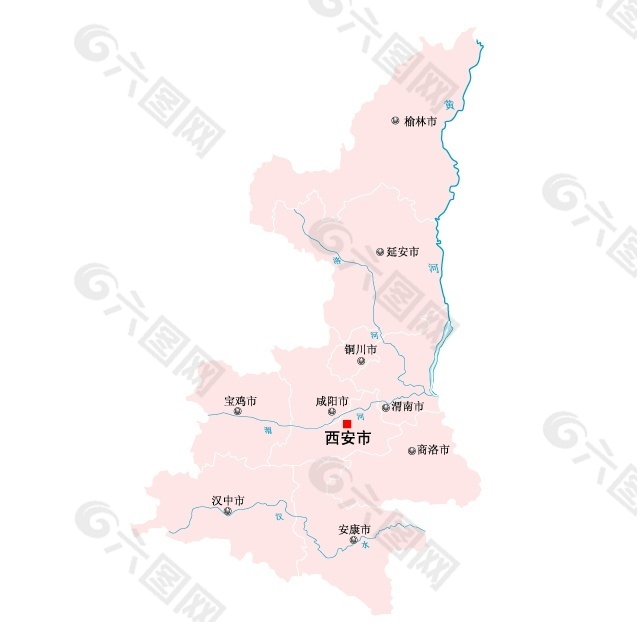 中国陕西地图免费下载