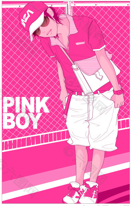 位图 男孩 英文 pink boy 免费素材