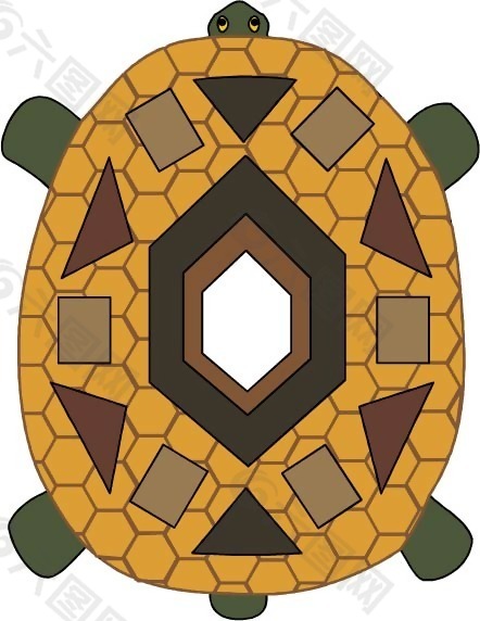 印花矢量图 动物 乌龟 乌龟 色彩 免费素材