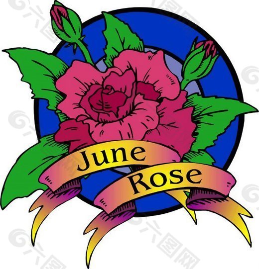 位图 文字 英文 june rose 免费素材