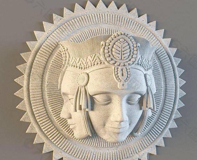 bas Brahma decor plaster molding 梵天石膏浮雕装饰