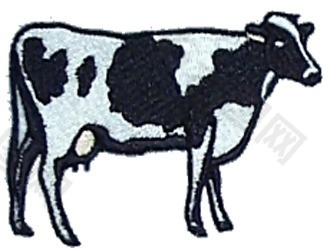 绣花 动物 牛 色彩 黑白色 免费素材