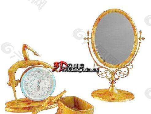 小装饰品 闹钟 胭脂盒 镜子 decorative 022