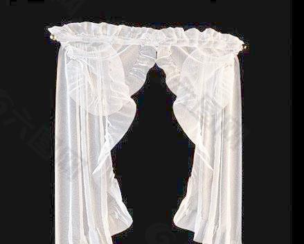 白色轻纱成品窗帘 Curtain 38