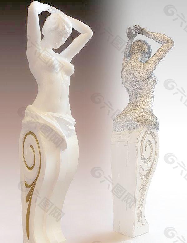 caryatids console classic sculpture 女雕像