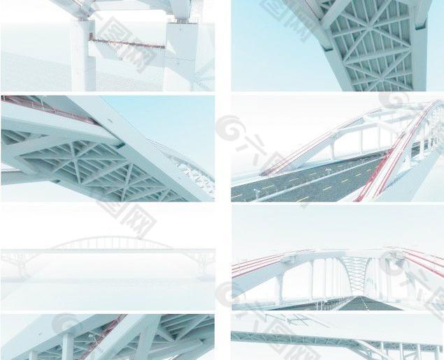 大型拱桥 拱形桥 3D Industrial Buildings 016(高精度)