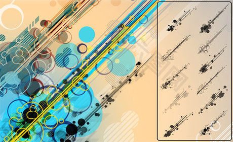线和点潮流设计元素笔刷