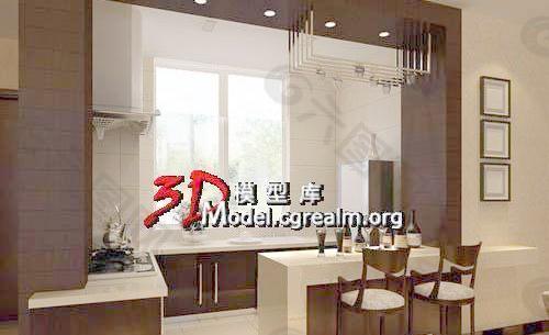 Modern style furniture kitchen 现代风格的家具厨房 (带贴图)