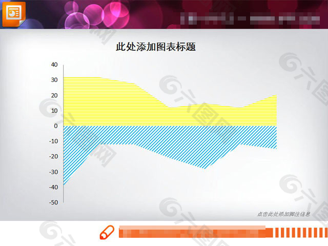 斜线作为填充的幻灯片折线图