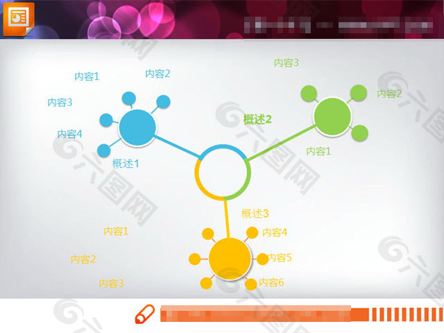 扩散关系PPT图表模板