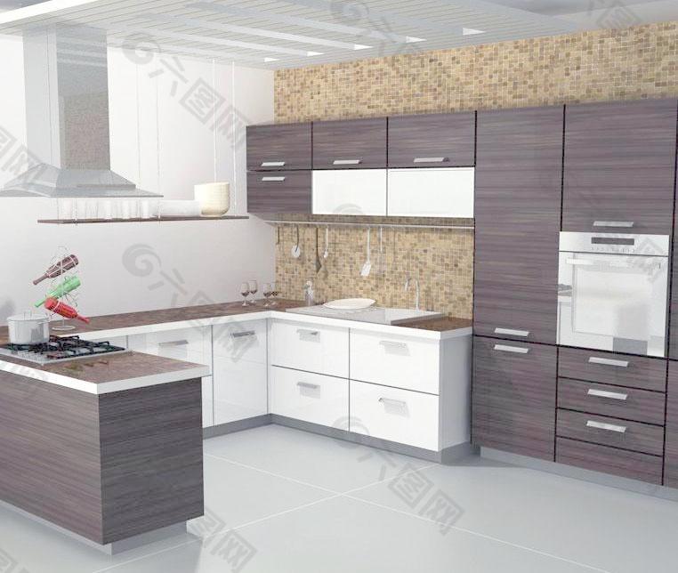 Kitchen Set in MAYA 厨房效果图制作