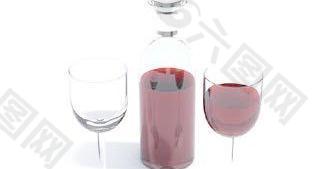 葡萄酒瓶 葡萄酒杯