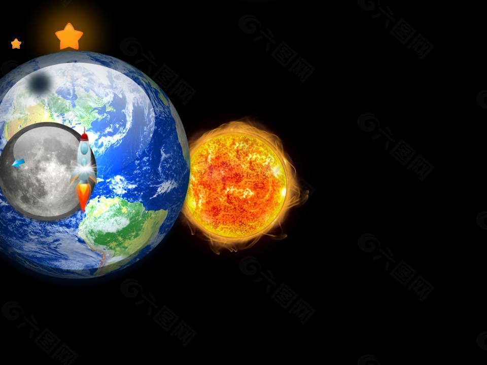 地球月球太阳三维动画图片
