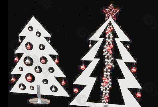 抽象的圣诞树，挂球装饰 christmas tree