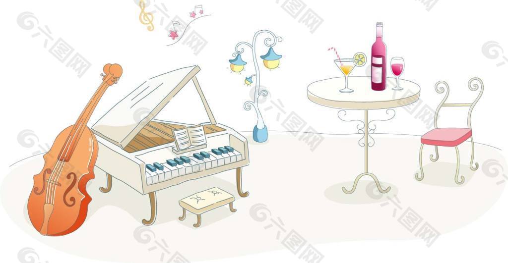 钢琴和美酒