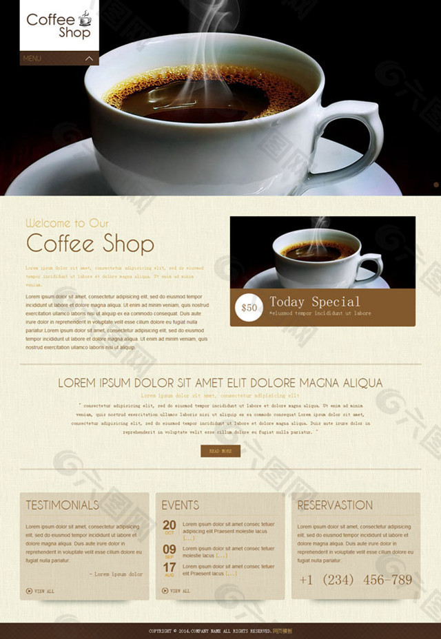 咖啡店HTML网站模板