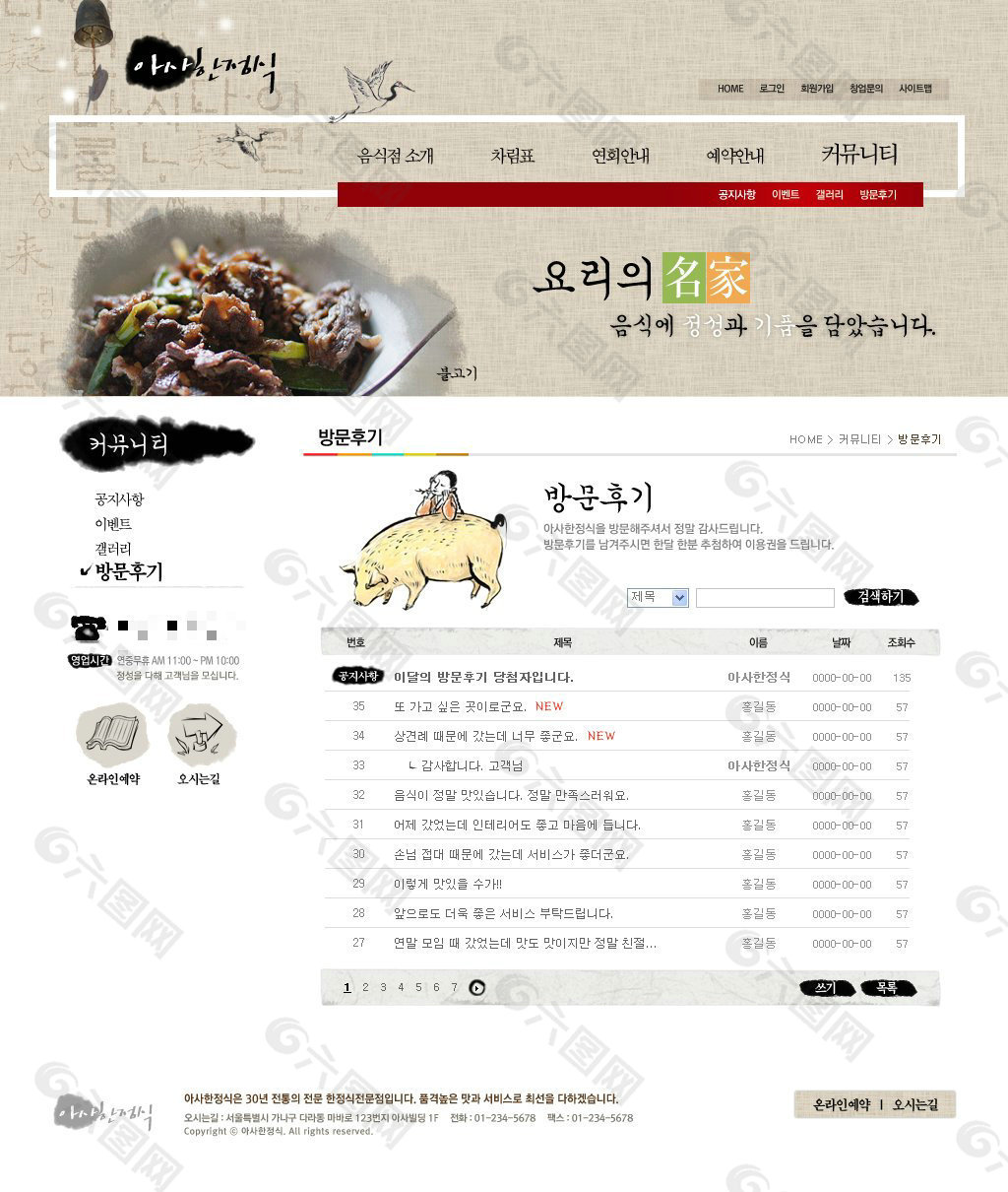 回味无穷的美食网页psd模板