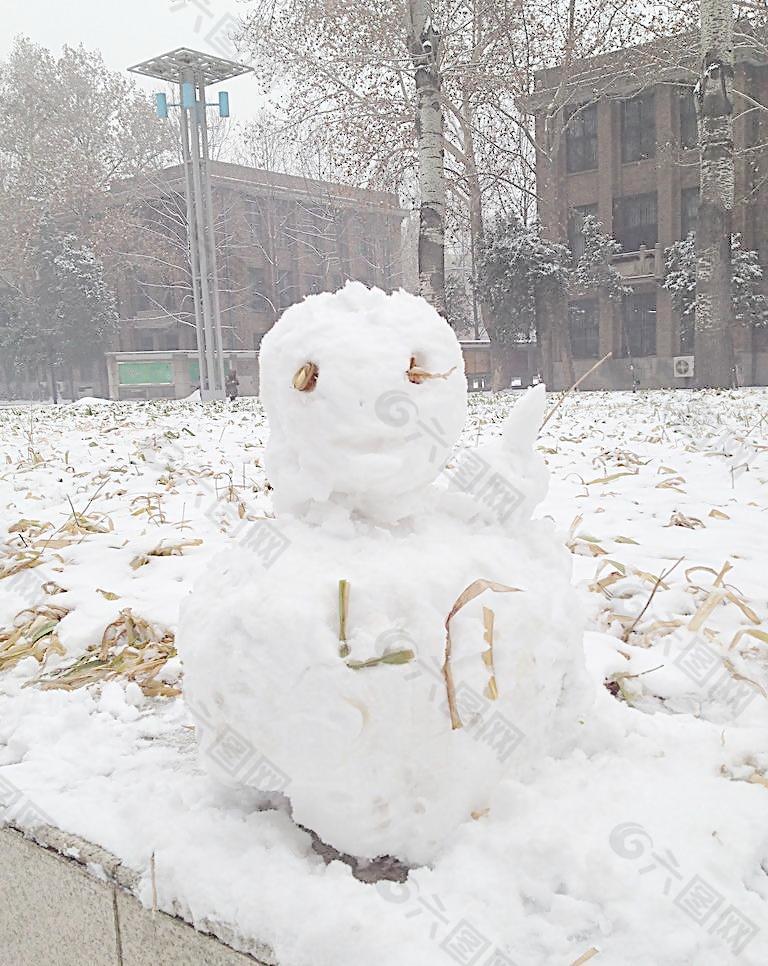 中国农业大学拍雪人图片