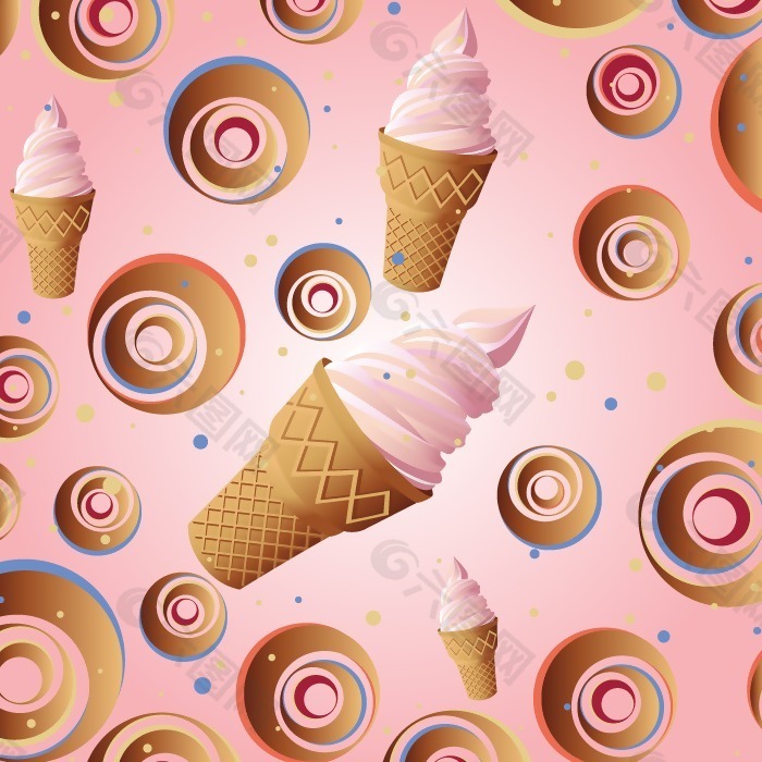 矢量图 圆圈 冰淇淋 免费素材