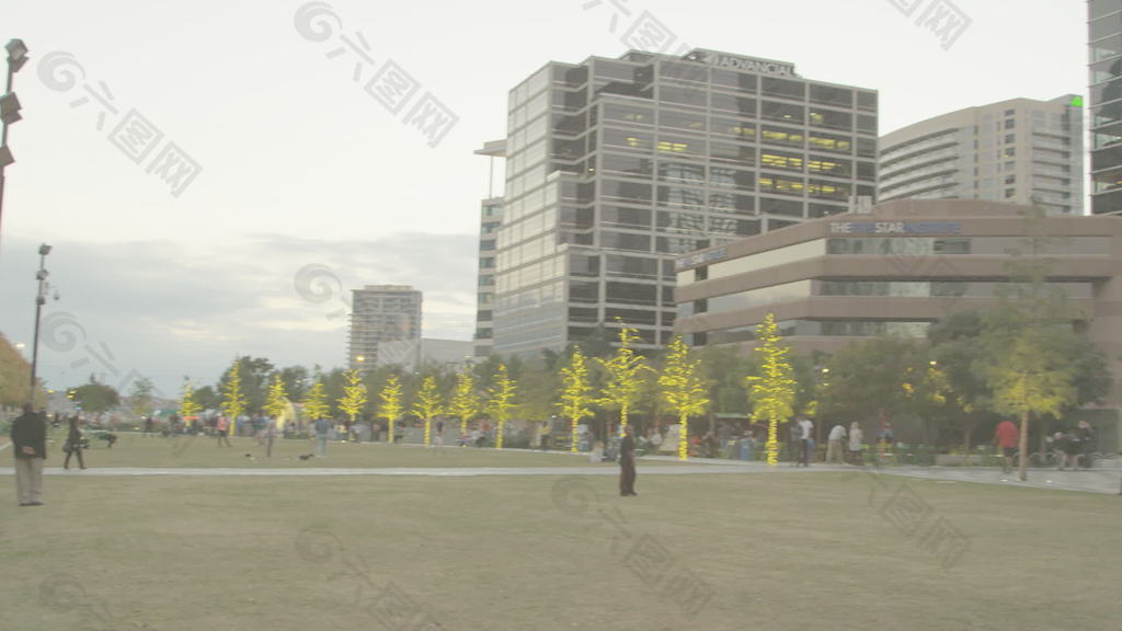 人们在公园在市中心达拉斯4K超高清 视频免费下载