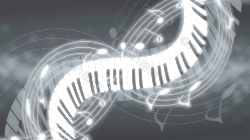 钢琴音符扭曲通过运动背景 视频免费下载