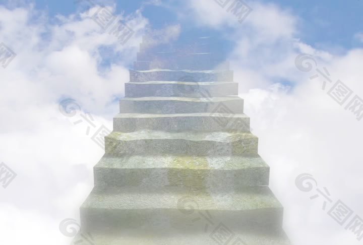 楼梯在云运动背景 视频免费下载